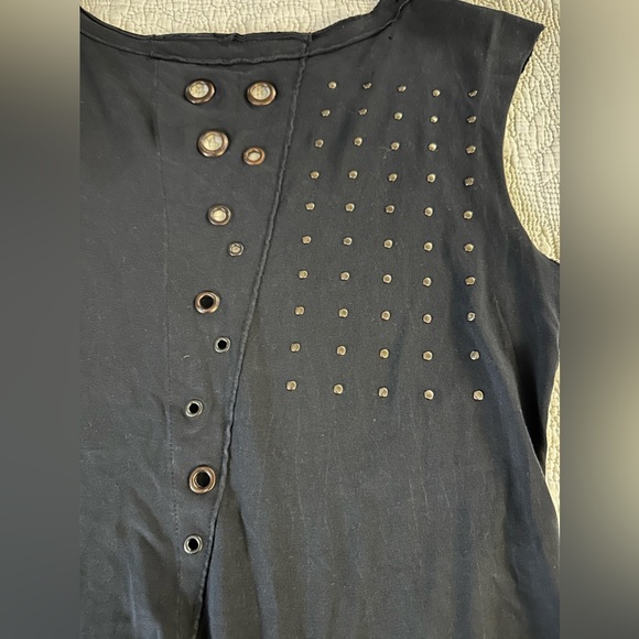 Affliction black tunic with studs and grommets size L - Picture 4 of 9